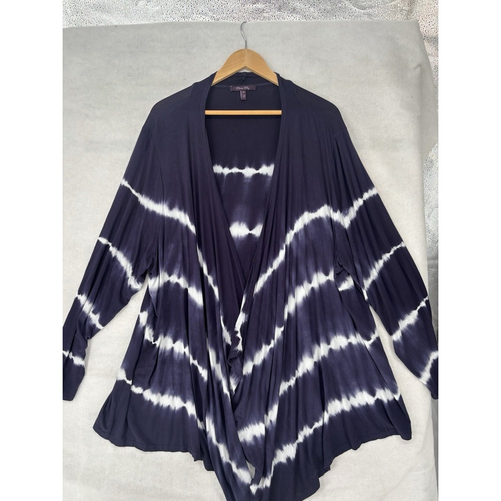 Olivia Sky Tie Dye Open Front Cardigan Wrap Asymmetrical Tie Dye Women's 2X